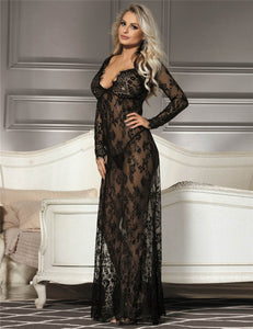 Goddess in Lace: A Luxurious Maxi Lingerie Gown