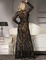 Load image into Gallery viewer, Goddess in Lace: A Luxurious Maxi Lingerie Gown
