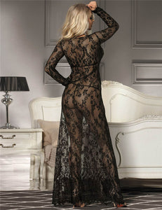 Goddess in Lace: A Luxurious Maxi Lingerie Gown