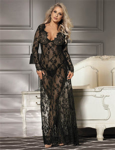 Goddess in Lace: A Luxurious Maxi Lingerie Gown