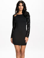 Load image into Gallery viewer, Dazzle All Night: Shop the Black Sequin Mini Dress by Rachael K
