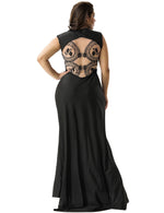 Load image into Gallery viewer, Elegant Black Maxi Dress with Backless Design - Shop Now for Plus Sizes
