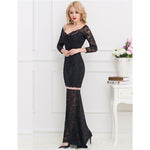Load image into Gallery viewer, Model Wearing Black Lace Dress with Delicate Detailing
