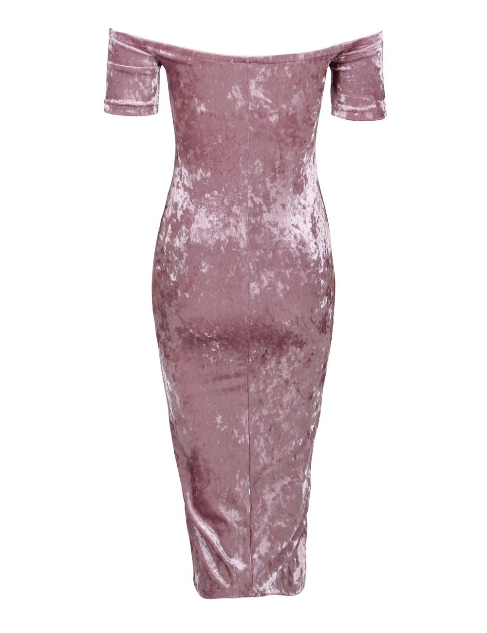Pink Velvet Dress with Flattering Knee-Length Silhouette - Rachael K