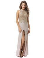 Load image into Gallery viewer, Rachael K Maxi Dress: Elegant Formal Dress with High Neck and Mesh Detailing
