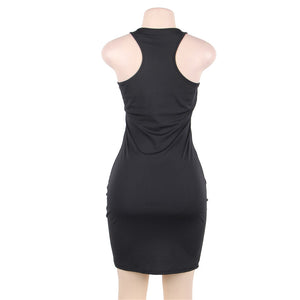 Black Floral Mini Dress - Sleeveless - Rachael K