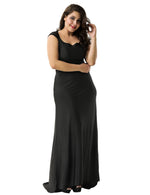 Load image into Gallery viewer, Shop Now: Sexy Plus Size Black Maxi Dress with Backless Design
