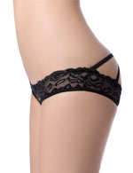 Load image into Gallery viewer, Seductive Shimmer: Purple and Silver Floral Lace Panty
