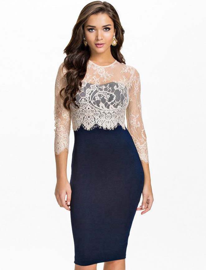 Bodycon Knee-Length Dress - Evening Dress by Rachael K