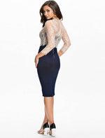 Load image into Gallery viewer, High-Quality Fabric on Bodycon Knee-Length Dress by Rachael K
