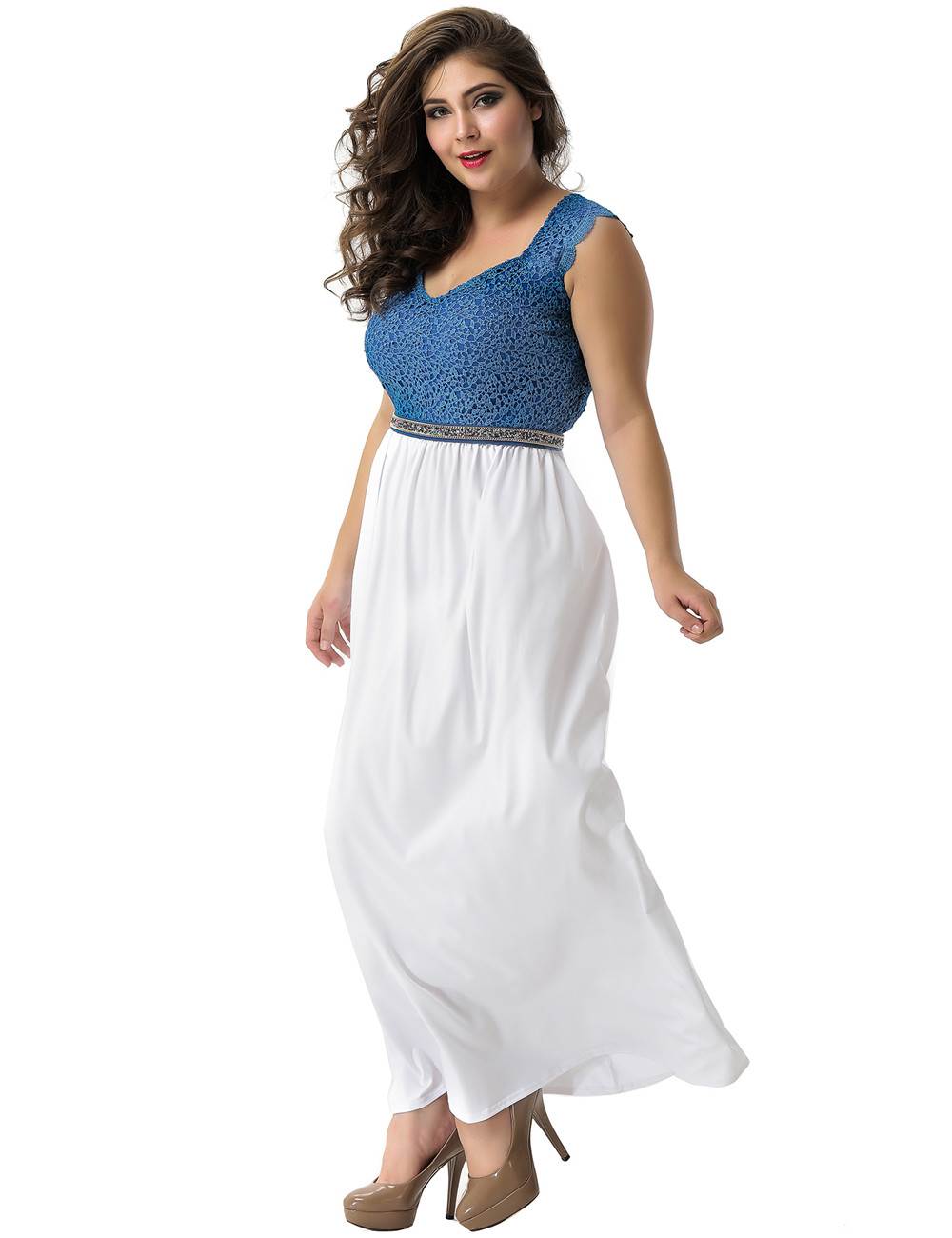 High-Quality Fabric on Plus Size Sleeveless Maxi Dress by Rachael K