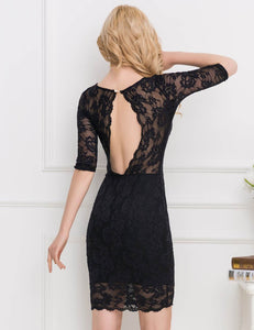 Intricate Lace Detail on Plus Size Blue Dress by Rachael K
