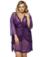 Load image into Gallery viewer, Dreamscape Indulgence: Plus Size Chemise, Robe &amp; G-String Set
