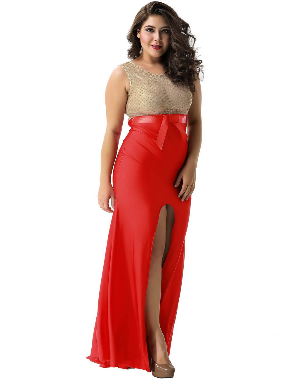 Golden Goddess: A Dazzling Maxi Dress