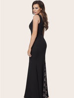 Load image into Gallery viewer, Model Wearing Black Sleeveless Maxi Dress - Perfect for Galas &amp; Weddings
