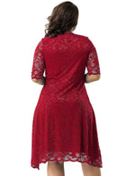 Load image into Gallery viewer, Model Wearing Regal Elegance Dress with Delicate Lace Appliqués
