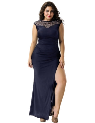 Navy Sleeveless Formal Dress by Rachael K - Elegant Evening Wear