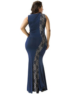 Load image into Gallery viewer, Navy Sleeveless Maxi Dress: Flowing Silhouette for Evening Occasions

