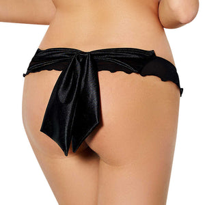 Luxe Satin Bow G-String Panty | Bridal Lingerie & Beyond