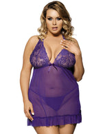 Load image into Gallery viewer, Rachael K Plus Size Woman’s Lingerie Chemise Purple 
