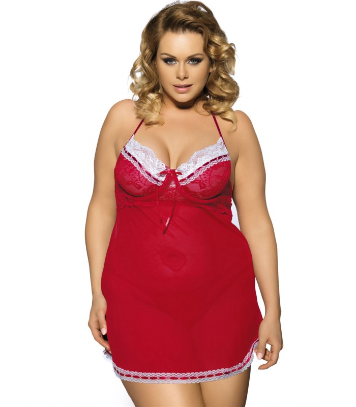 Ruby Romance: A Playful and Elegant Babydoll Set