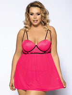 Load image into Gallery viewer, Playful Plus Size Babydoll Set: A Touch of Romance
