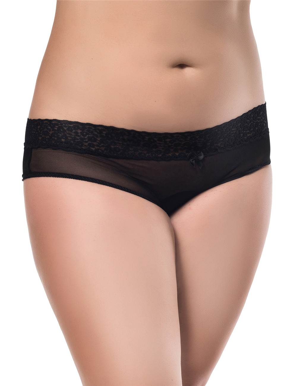 Confidence Boosting Black Mesh Panty with Peek-A-Boo Detail - Rachael K