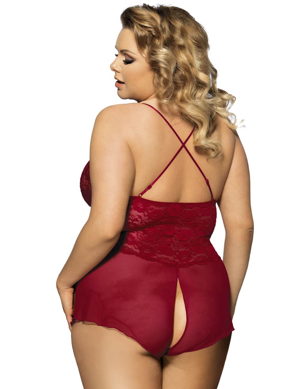 Open Crotch Teddy, Wine Lingerie, Sexy Lingerie, Plus Size Lingerie, Romantic Lingerie