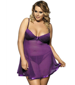 Rachael K’s plus-size babydoll lingerie set in multiple colors—pink, black, red, and white—crafted for confident, curvy women.