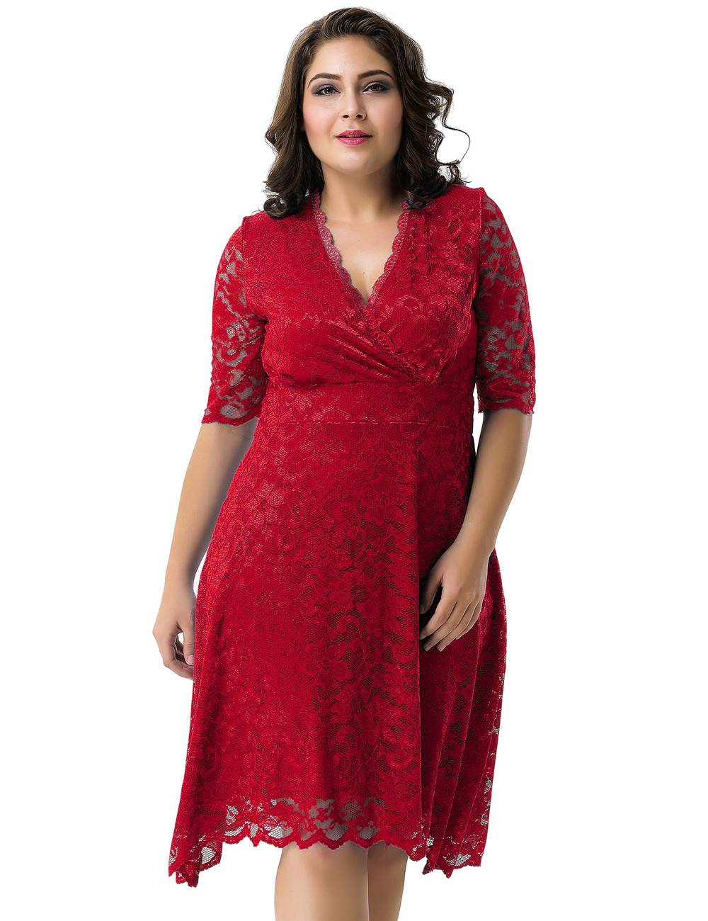 Regal Elegance Dress: V-Neck Lace | Formal Evening Wear