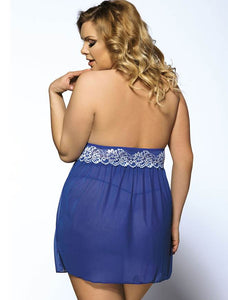 Romantic plus size lingerie set with lace chemise and panty in classic black, bold red, and stylish teal green