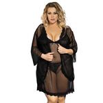 Load image into Gallery viewer, Dreamscape Indulgence: Plus Size Chemise, Robe &amp; G-String Set
