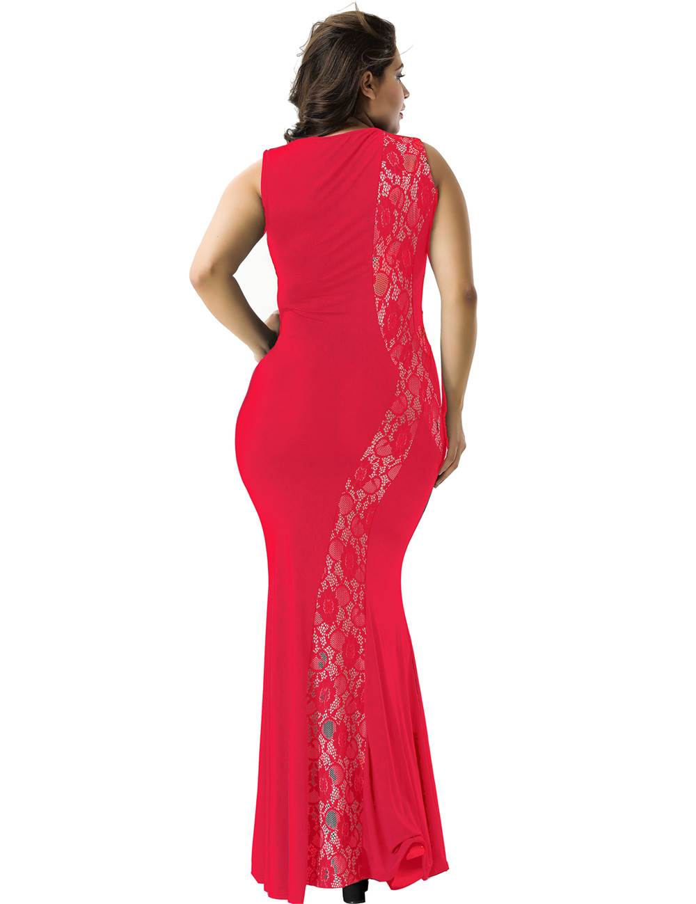 Vibrant Red Sleeveless Maxi Dress: Flowing Silhouette