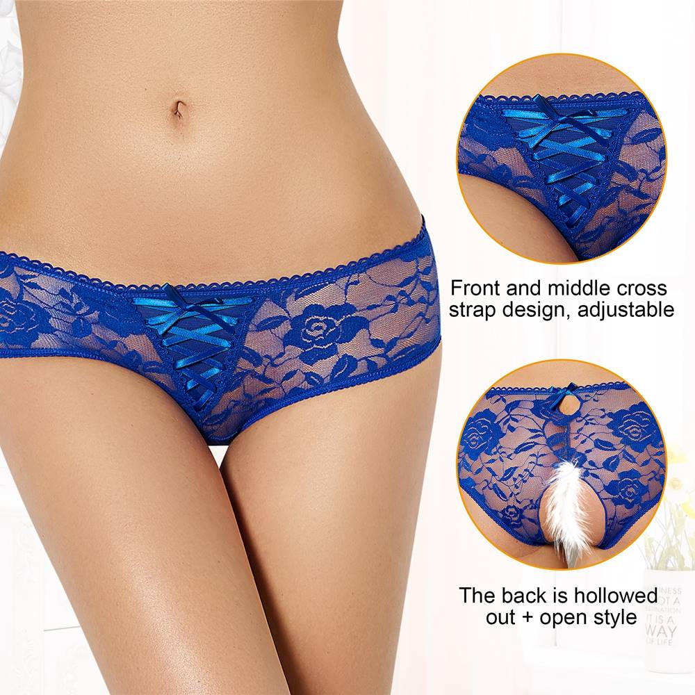 Playful and Seductive: Open Crotch Floral Lace Panty